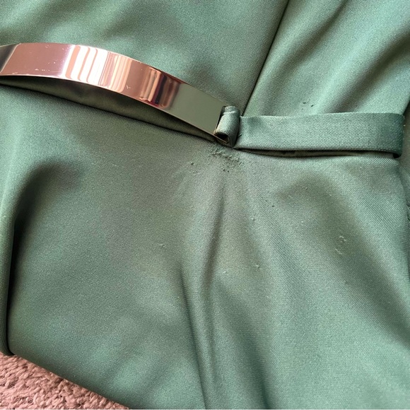 Elegant Strapless Green Peplum Dress, Size S/M - Picture 7 of 10